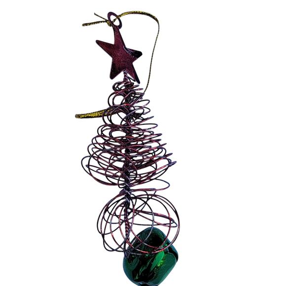 Vintage Wire Christmas Tree Ornament with Bell & Star Topper 1990s - Picture 1 of 10